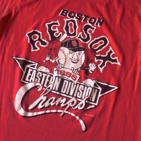 Vintage Boston Red Socks 1986 World Eastern Division Champs TShirt ✨ Extra Small - Picture 2 of 9